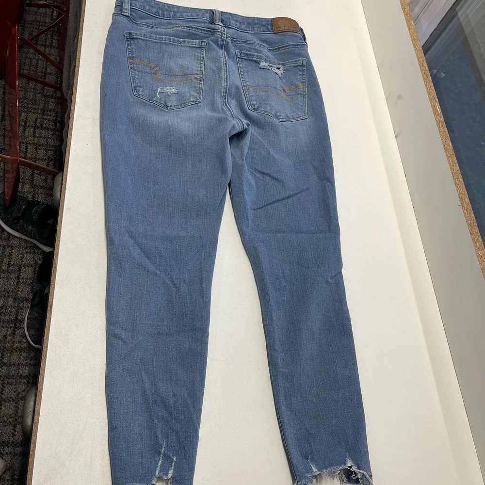 American Eagle Super Stretch Distressed Super High Rise Jegging Women's 8 Xshort